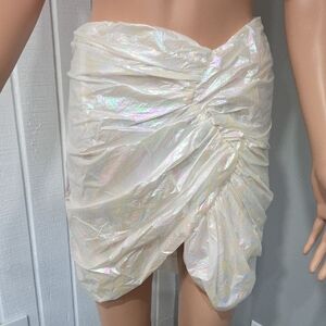 Iridescent White Mini Skirt